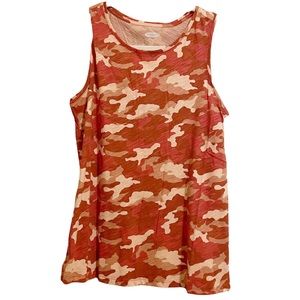 Old Navy Pink Camo Tank 100% Cotton Relaxed Fit Small NWT